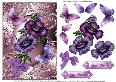 Flora and Flutters in Shimmer Frame Card Topper