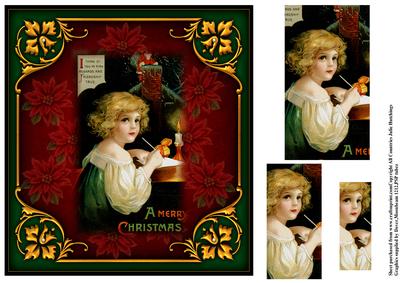 Beautiful Vintage Christmas Card Topper
