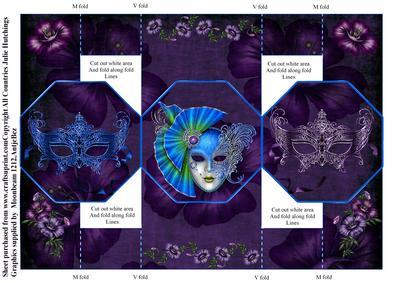 Octagonal Cut and Fold Pop Out Masque Card