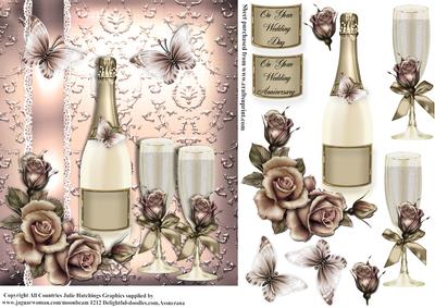 Beautiful Shimmer Wedding or Anniversary Topper
