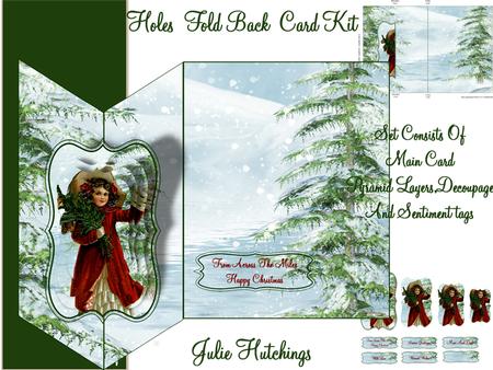 No Holes Fold Christmas Girl Card