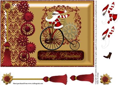 Steampunk Santa Christmas Masculine Topper