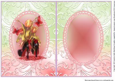 Insert to Compliment Red and Black Shoes with Tulips