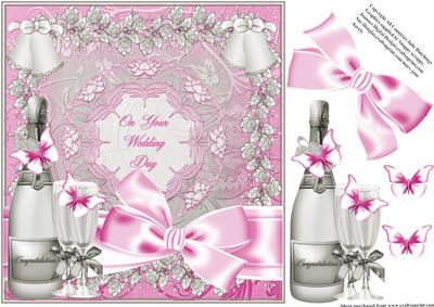 Beautiful Pinks and Silver Wedding Day Topper