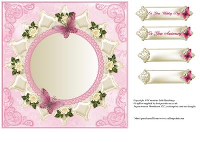 Insert to Compliment Pretty Pink Butterfly Topper
