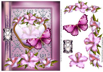 Beautiful Butterfly and Hibiscus and Decoupage