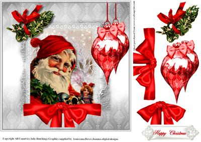 Under the Mistletoe Sant Card Topper
