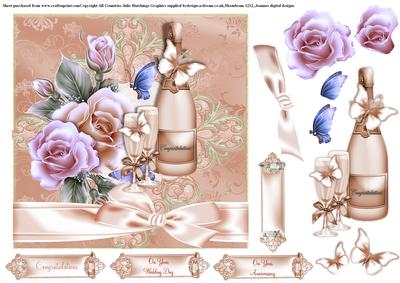 Gorgeous Peach/apricot Wedding Day Card Topper