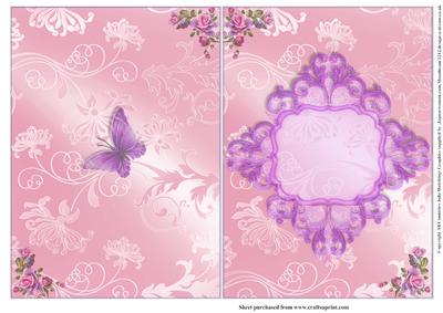 Insert to Compliment Butterfly'sand Roses Pinks and Mauves