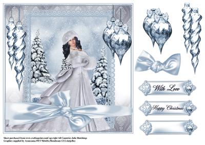 All Wrapped Up in Blue Card Topper