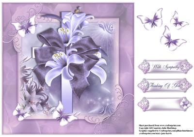 8x8 Lily Cross Card Topper