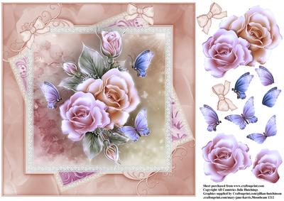 Glowing Roses 8x8 Card Topper
