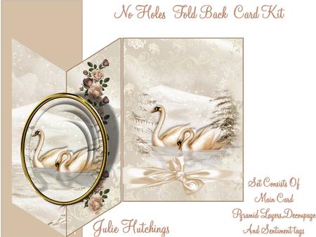 Cut and Fold Swans in Cream No Holes Mini Kit