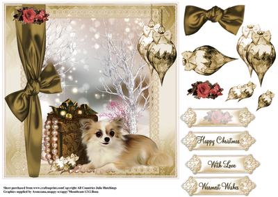 Merry Christmas Chihuahua Card Topper