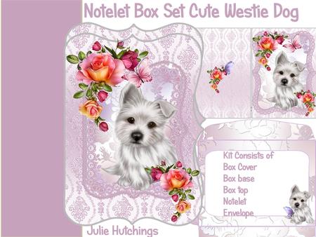 Cute Westie Notelet Envelope and Box Set