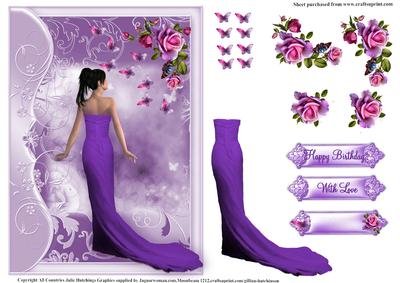 Beautiful Purple Beauty Card Topper