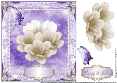 Magnolia Beauty Purple 8x8 Topper