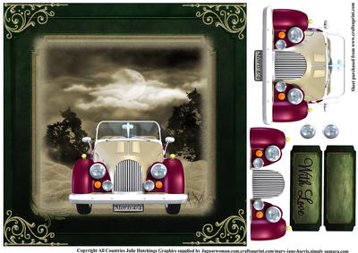 Morris Car Masculine 8x8 Card Topper