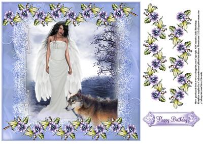 The Angel and the Wolf Card Topper8x8