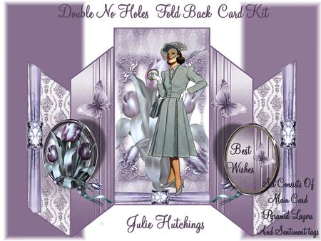 Art Deco Lady in Lilac Double No Holes Fold Mini Kit
