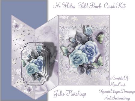 Blue Rose No Holes Fold Back Card Mini Kit