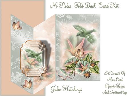 Morning Glory and Bird Flutters Green and Peach No Holes Fol