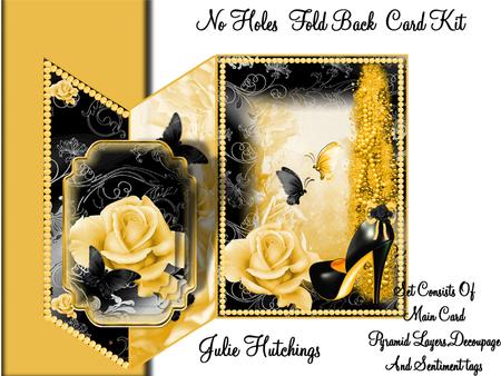 Lemon and Black Roses Flutters with Bow Shoe No Holes Fold