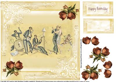 Art Deco Style 8x8 the Band Card Topper