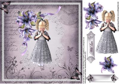 Lily Prayer 8x8 Topper