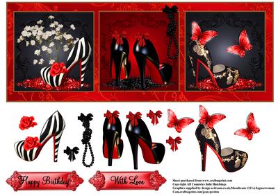 Love Those Shoes! Card Topper with Decoupage