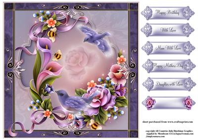 Enchanted Floral Flutters 8x8 Topper