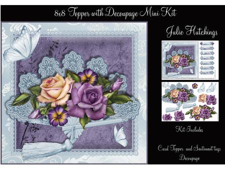 Blue Fan and Roses 8x8 Topper Mini Kit