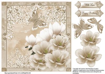 Cream Magnolia and Cherry Tree Topper