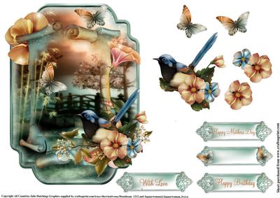 Beautiful Tranquil Moments Shaped Topper
