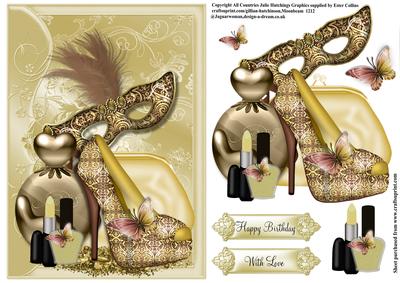 Ladies Night in Golds Card Topper
