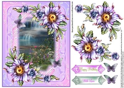 Fantasy Floral Waterfall Card Topper