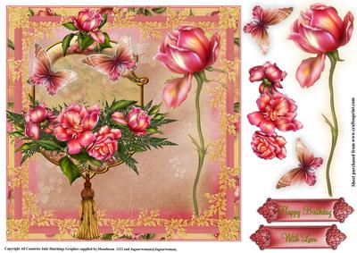 Glorious Rose 8x8 Card Topper