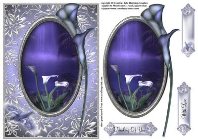 Moonlight Calla Lily Waterfall in a Silver Frame