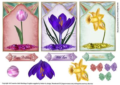 3xfloral Toppers Birthday,easter