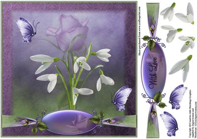 Beautiful Snowdrops and Rose Flutters