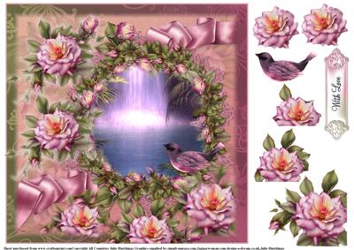 Enchanted Rose Waterfall Card Topper