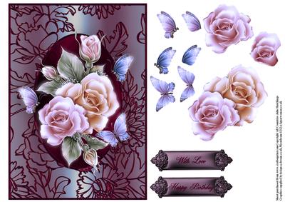Gorgeous Glowing Roses Card Topper