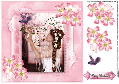 Cherry Blossom Beauty 8x8 Topper