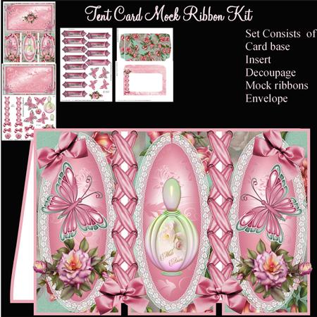 Tent Fold Mock Ribbon Perfume and Roses Card Kit