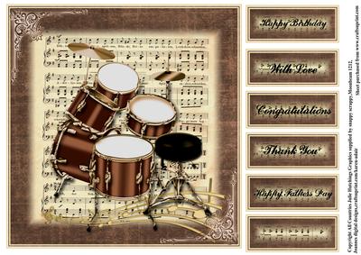 Sheet Music and Drum Kit Topper