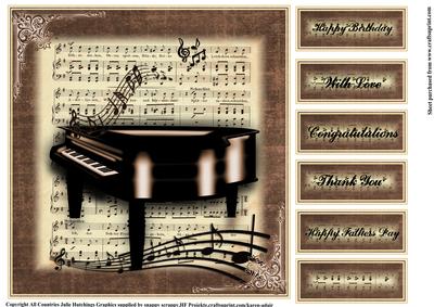 The Piano and Music Sheet Topper