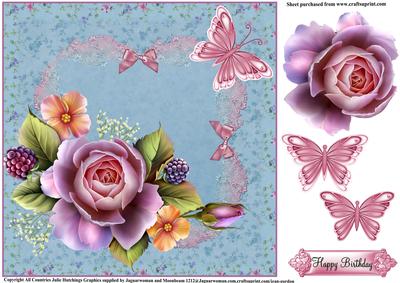 Delightful English Rose and Flutter Topper