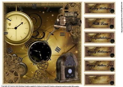 Masculine Steampunk Junk Card Topper