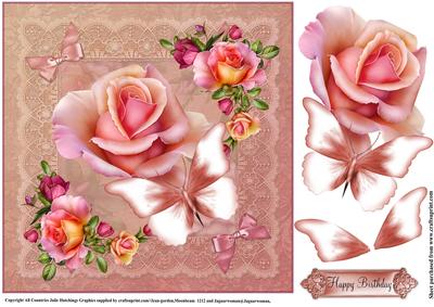 Striking Rose Flutter Topper