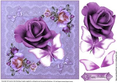 Striking Rose and Flutter in Shades of Lilac